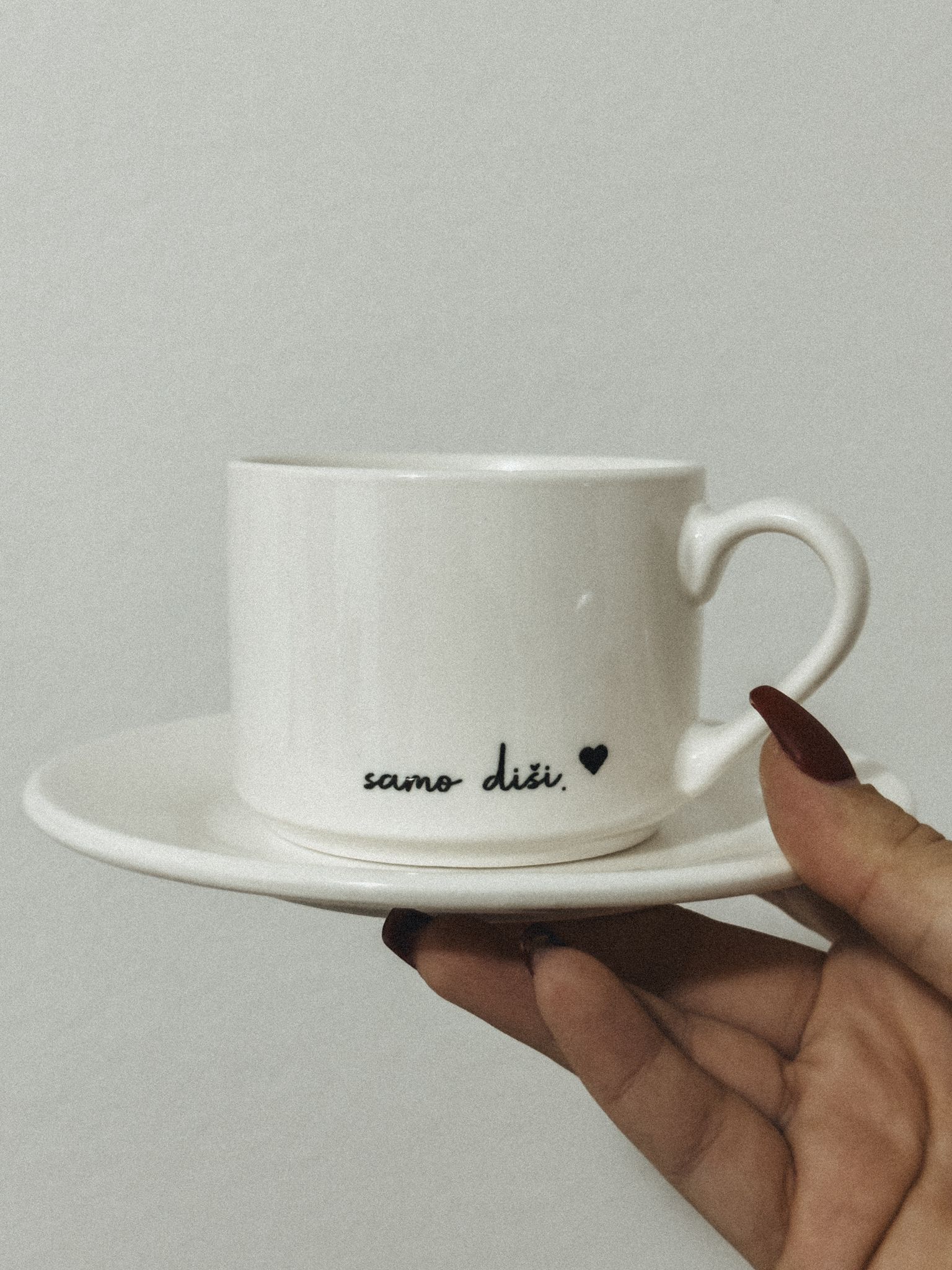 Šolja sa tacnicom #Samo diši Šolja sa tacnicom #Samo diši